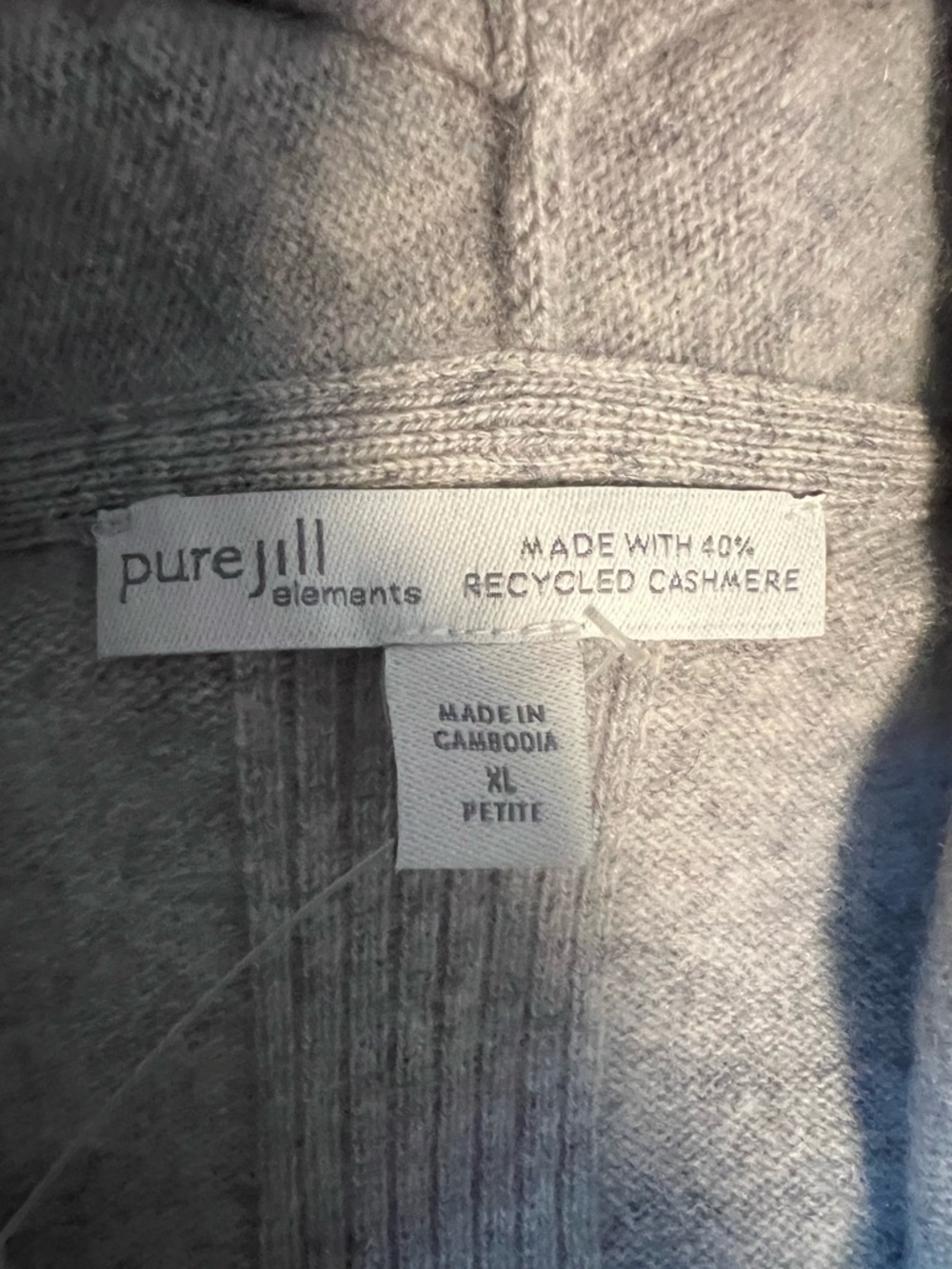 JJill Featherweight Cashmere Sweater - Grey - Petite XL - Picture 5 of 5